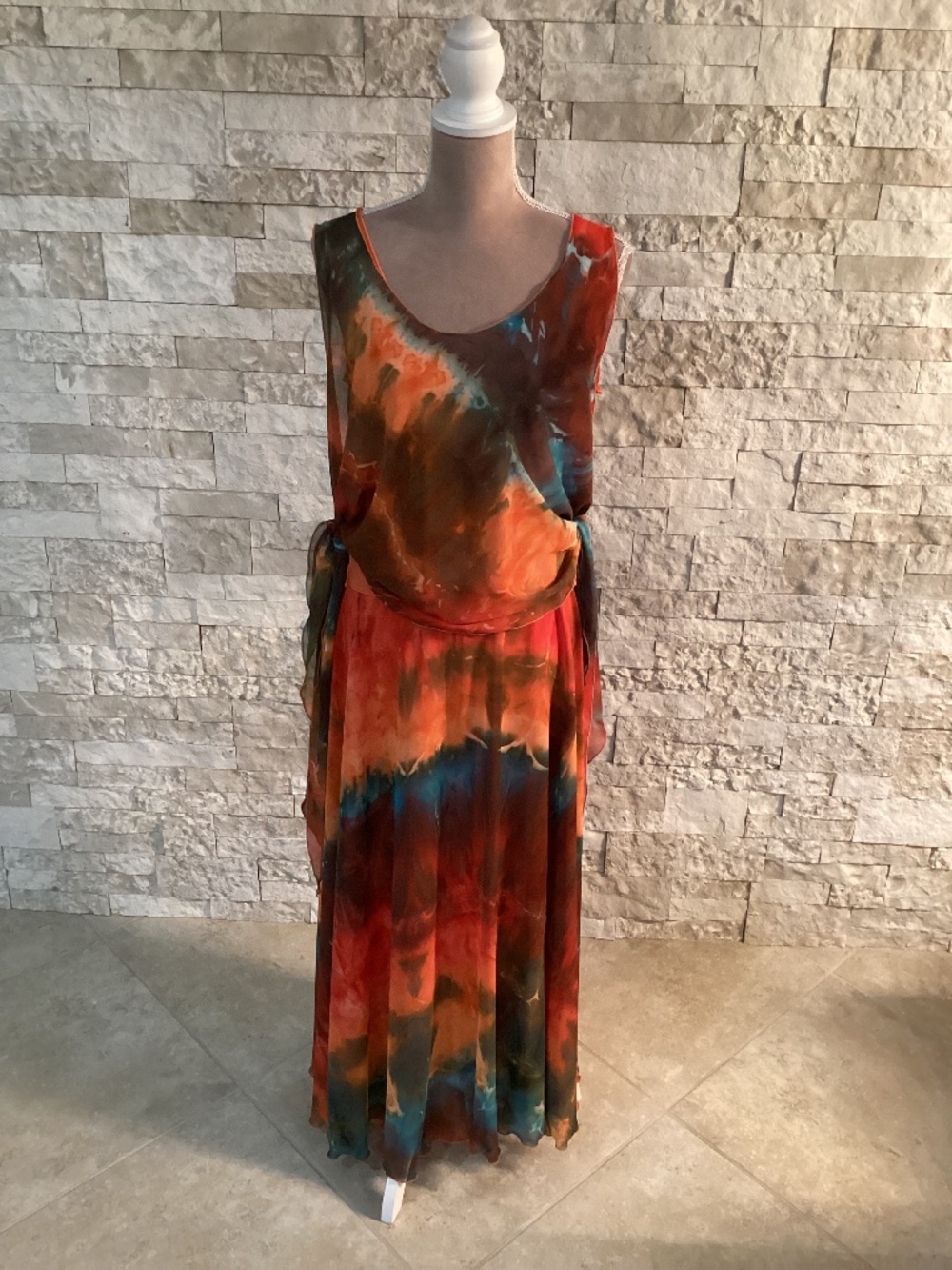Linda Lundstrom Vintage “Wearable Art” top and skirt set